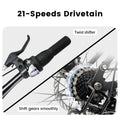 Ecarpat Mountain Bike 24 Inch Wheels, 21 Speed Full Suspension Mens Womens Trail Commuter City Mountain Bike, High Carbon Steel Frame Disc Brakes Grip Shifter Front Fork Rear Shock Absorber Bicycles Cycling Black Without Durable Garden & Outdoor Classic