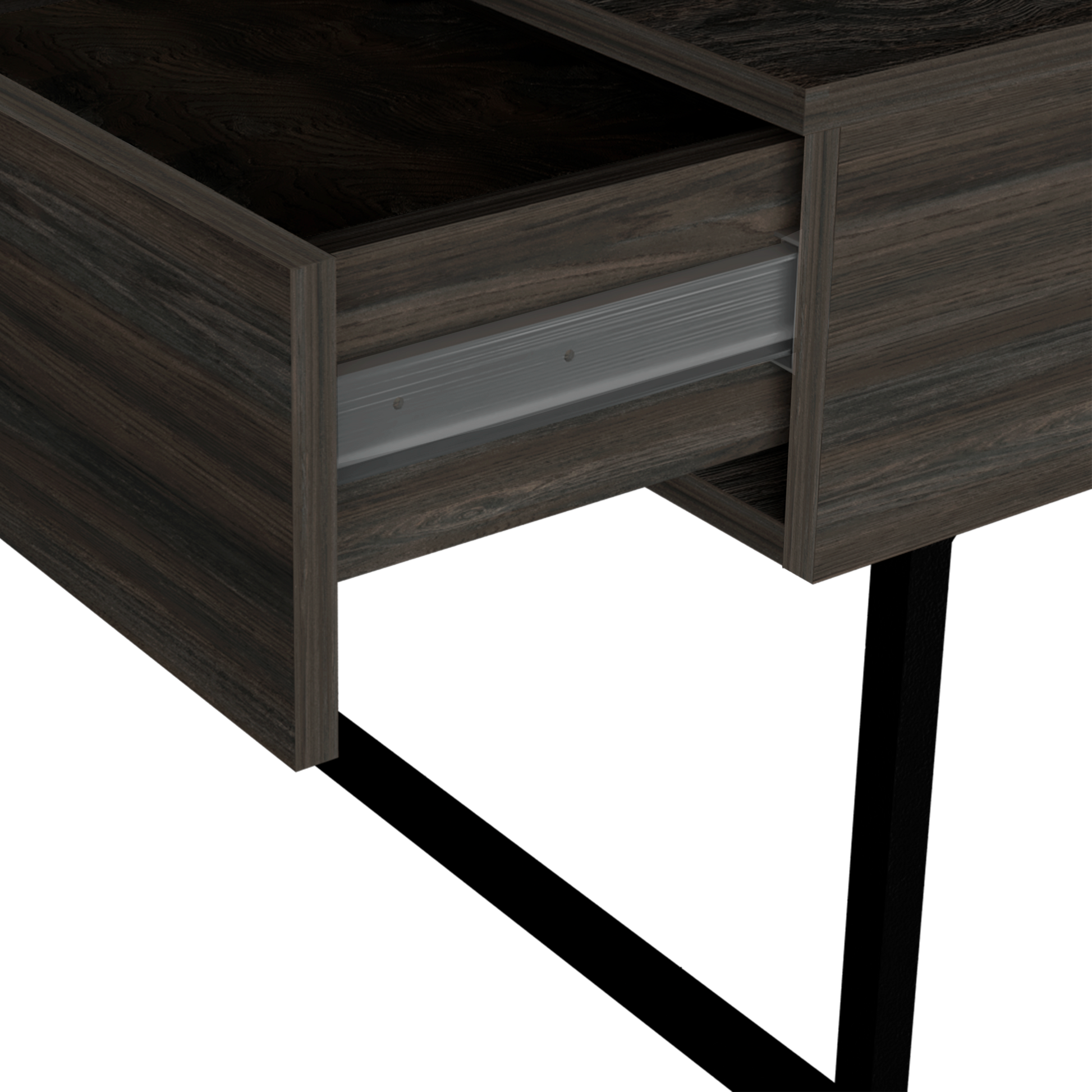 Lift Top Coffee Table, One Drawer, Two Legs, Carbon Espresso Onyx Multicolor Particle Board Particle Board