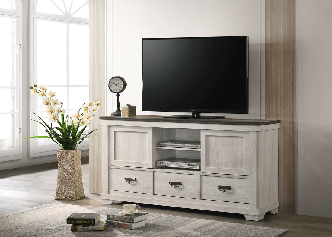 Leighton Tv Stand White White Wood