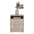 Nightstand Cartiz, Two Drawers, Light Gray Finish Light Gray Particle Board