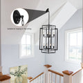 Same As W1340142527 L1018 B 8 Lights Black Lantern Tiered Pendant Light Fixtures, Industrial Farmhouse Hanging Chandelier No Bulbs Black Farmhouse Iron