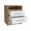 Nightstand Cartiz, Two Drawers, White Light Oak Finish White Light Oak Particle Board