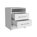 Nightstand Cartiz, Two Drawers, White Finish White Particle Board