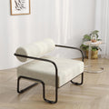 Living Room Iron Sofa Chair, Lazy Individual Chair, Balcony Leisure Chair Color: Beige Beige Corduroy