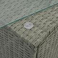 Patio Furniture, Outdoor Furniture, Seasonal Pe Wicker Furniture,5 Set Wicker Furniture With Tempered Glass Table Top Dark Gray Pe Rattan Iron Waterproof Fabric