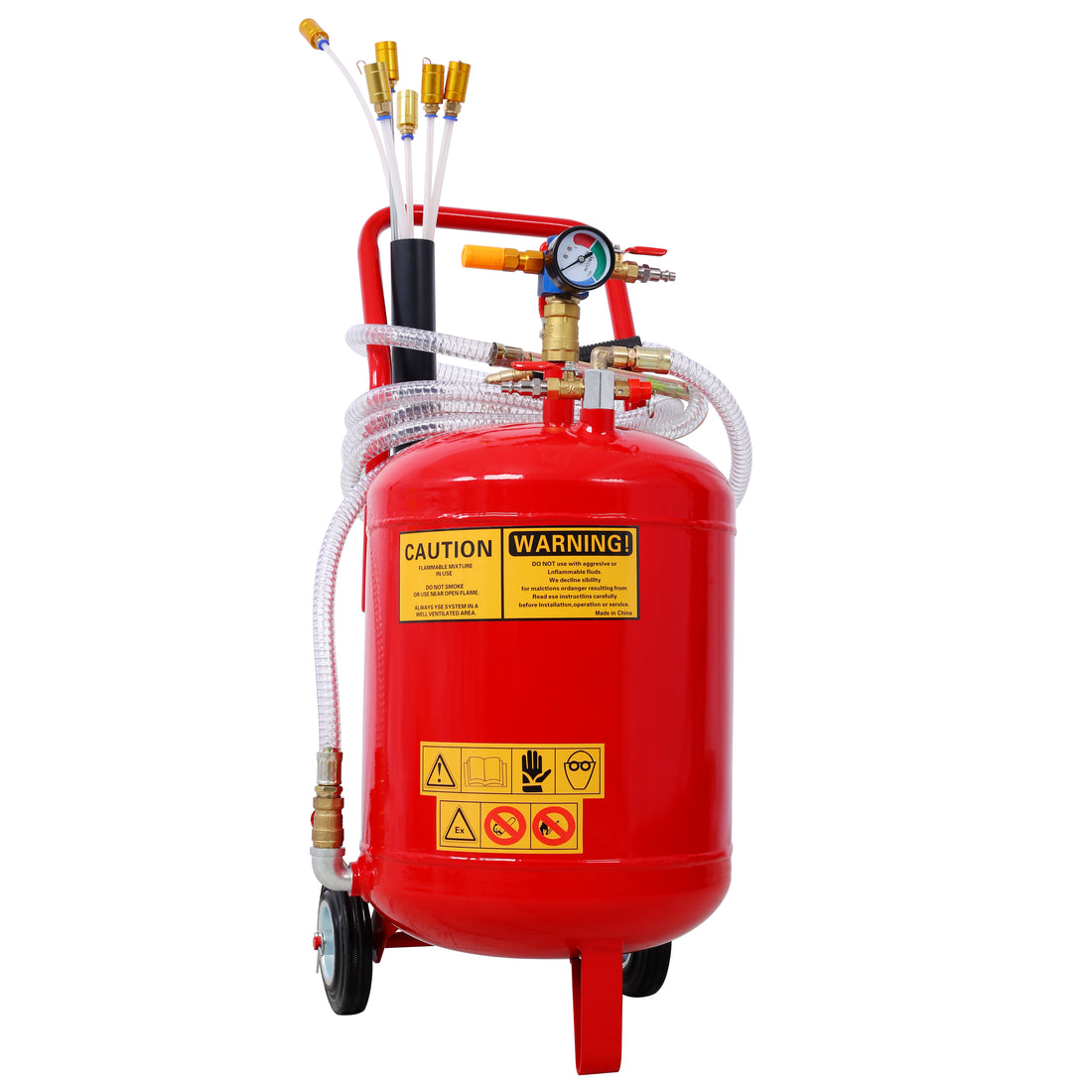 Oil Extractor, Portable Air Pneumatic Waste Oil Garage Extractor Drain Draine Tank Professional Fluid Evacuator, Portable, Integrated Level Gauge, Use With Oil, Transmission Fluid And Anti F Red