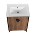 24'' Bathroom Vanity With Top Sink, Modern Bathroom Storage Cabinet With 2 Soft Closing Doors, Single Sink Bathroom Vanity Brown Bathroom American Design Ceramic Engineered Wood