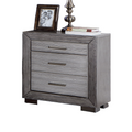 Gray Color Nightstand Bedroom 1Pc Nightstand Solid Wood Bar Handles 3 Drawers Bedside Table Metal Bracket Legs Usb Ports Gray Gray 3 Drawers Bedroom Bedside Cabinet Classic,Contemporary,Modern Rubberwood Usb Port Solid Wood