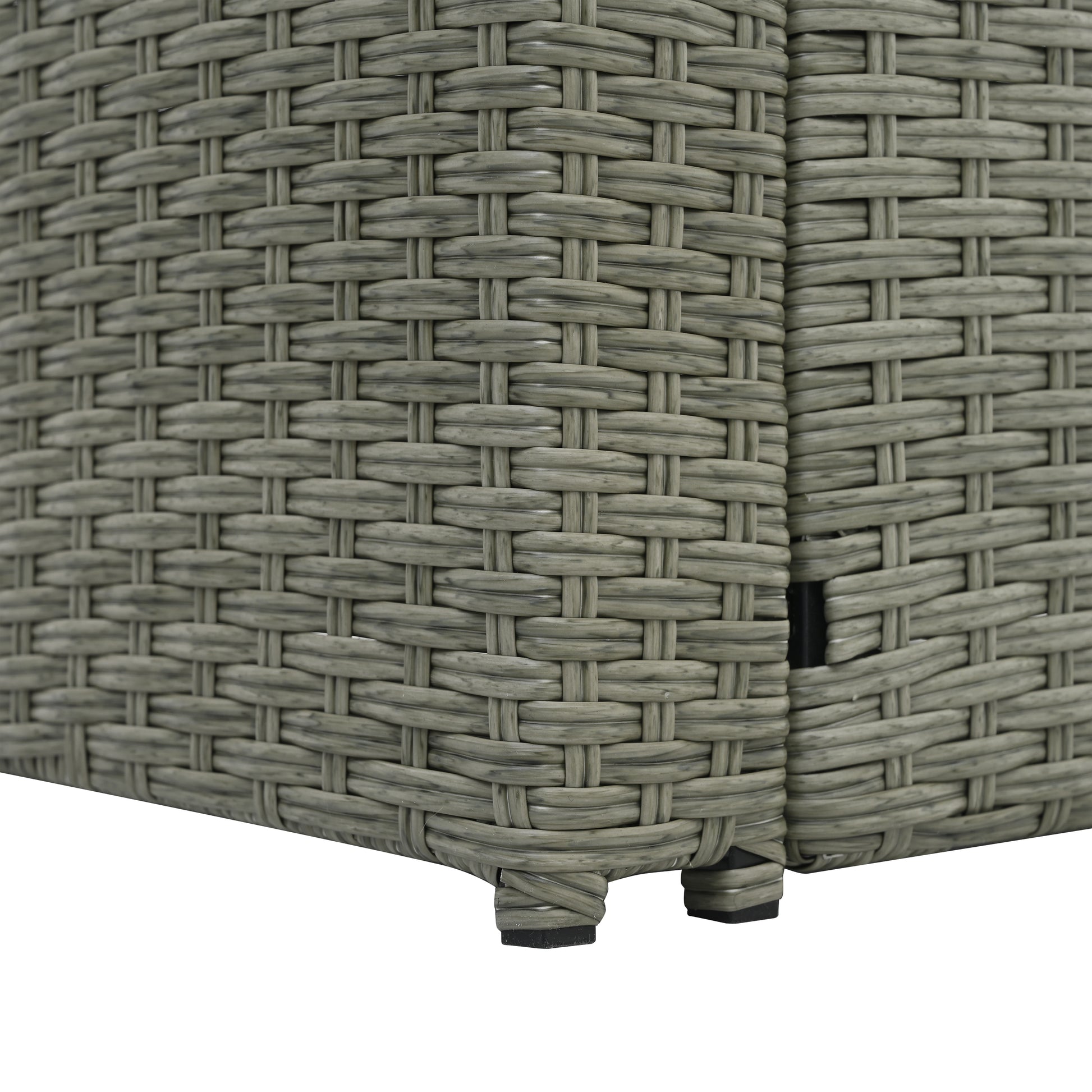 Patio Furniture, Outdoor Furniture, Seasonal Pe Wicker Furniture,5 Set Wicker Furniture With Tempered Glass Table Top Dark Gray Pe Rattan Iron Waterproof Fabric