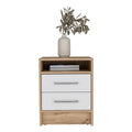 Nightstand Cartiz, Two Drawers, White Light Oak Finish White Light Oak Particle Board