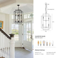 Same As W1340142527 L1018 B 8 Lights Black Lantern Tiered Pendant Light Fixtures, Industrial Farmhouse Hanging Chandelier No Bulbs Black Farmhouse Iron