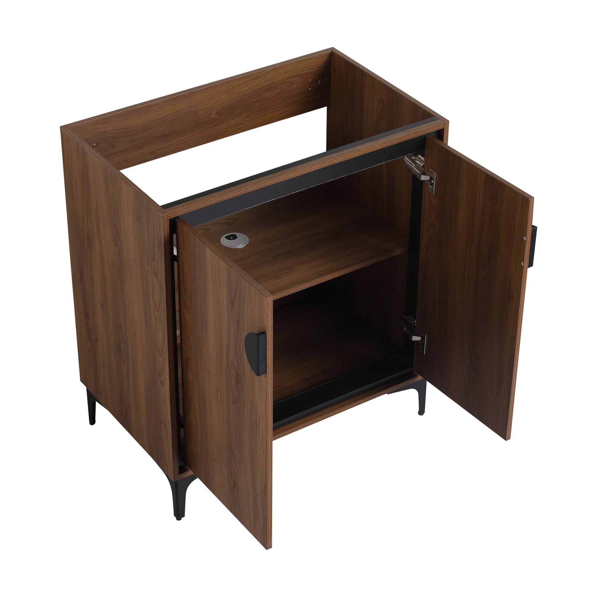 30 "Bathroom Vanity, 2 Doors, Bathroom Cabinet Vanity Freestanding Cabinet Engineering Wood Frame Cabinet Only Brown Bathroom American Design Engineered Wood