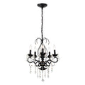 Classic Vintage Crystal Candle Chandeliers Lighting, 5 Lights Pendant Ceiling Fixture Lamp 5*E12*Max40W, No Include Bulb Chandelier For Living Room Dining Room Bedroom Hall Balcony Matte Black Gold Matte Black American Design,Luxury,Modern,Vintage Metal