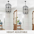 Same As W1340142527 L1018 B 8 Lights Black Lantern Tiered Pendant Light Fixtures, Industrial Farmhouse Hanging Chandelier No Bulbs Black Farmhouse Iron