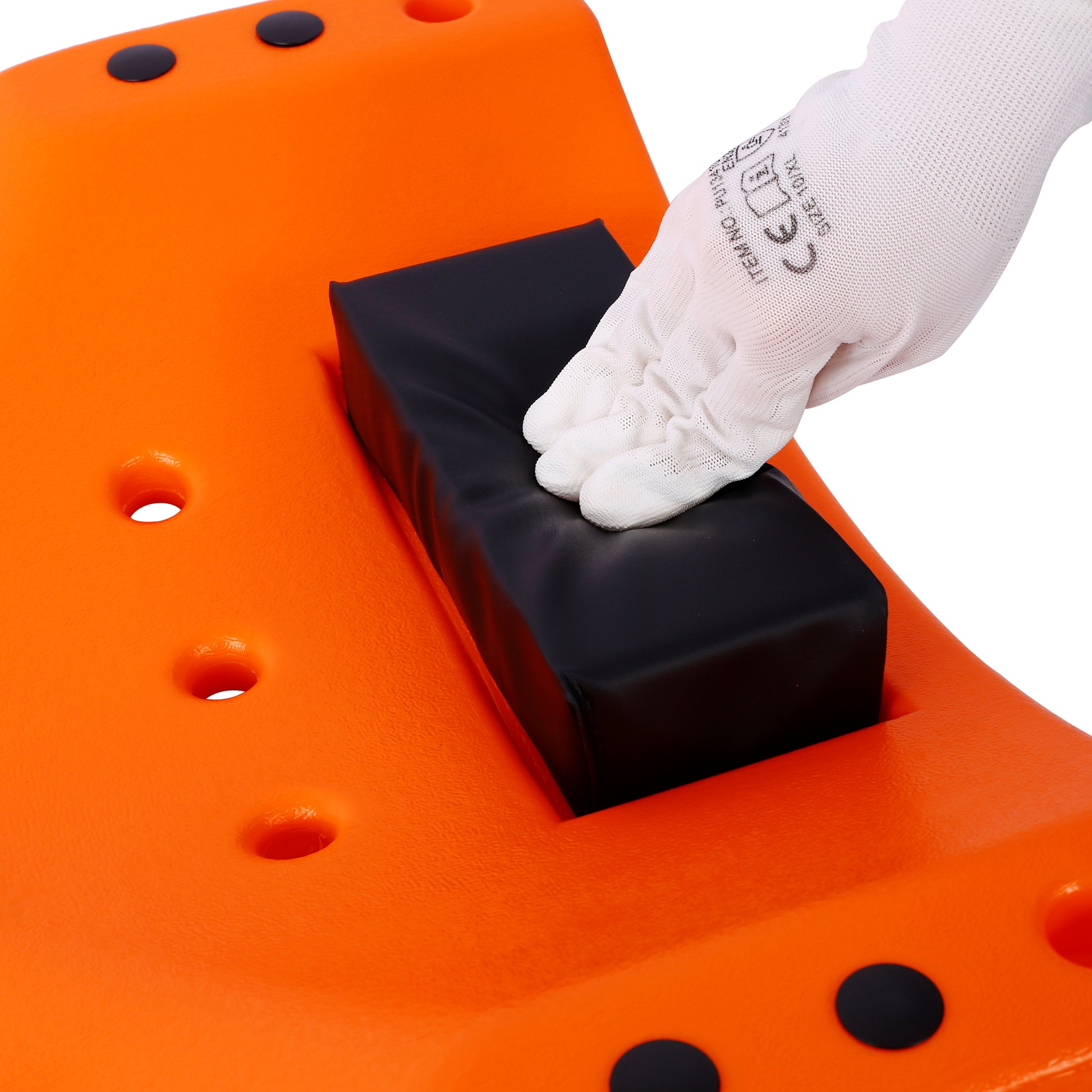 Plastic Creeper 48 Inch Blow Molded Ergonomic Hdpe Body With Padded Headrest & Dual Tool Trays 440 Lbs Capacity Orange Orange Hdpe