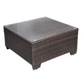 Outdoor Garden Patio Furniture 7 Piece Pe Rattan Wicker Cushioned Sofa Sets And Coffee Table, Patio Furniture Set Outdoor Couch Outdoor Couch Patio Furniture Outdoor Sofa Patio Couch Yes Complete Patio Set Brown Beige Rust Resistant Frame Water Resistant