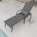 2 Pieces Set Outdoor Patio Swimming Pool Lounge Gray Color With Pillow Yes Gray Weather Resistant Frame Garden & Outdoor Foam Steel