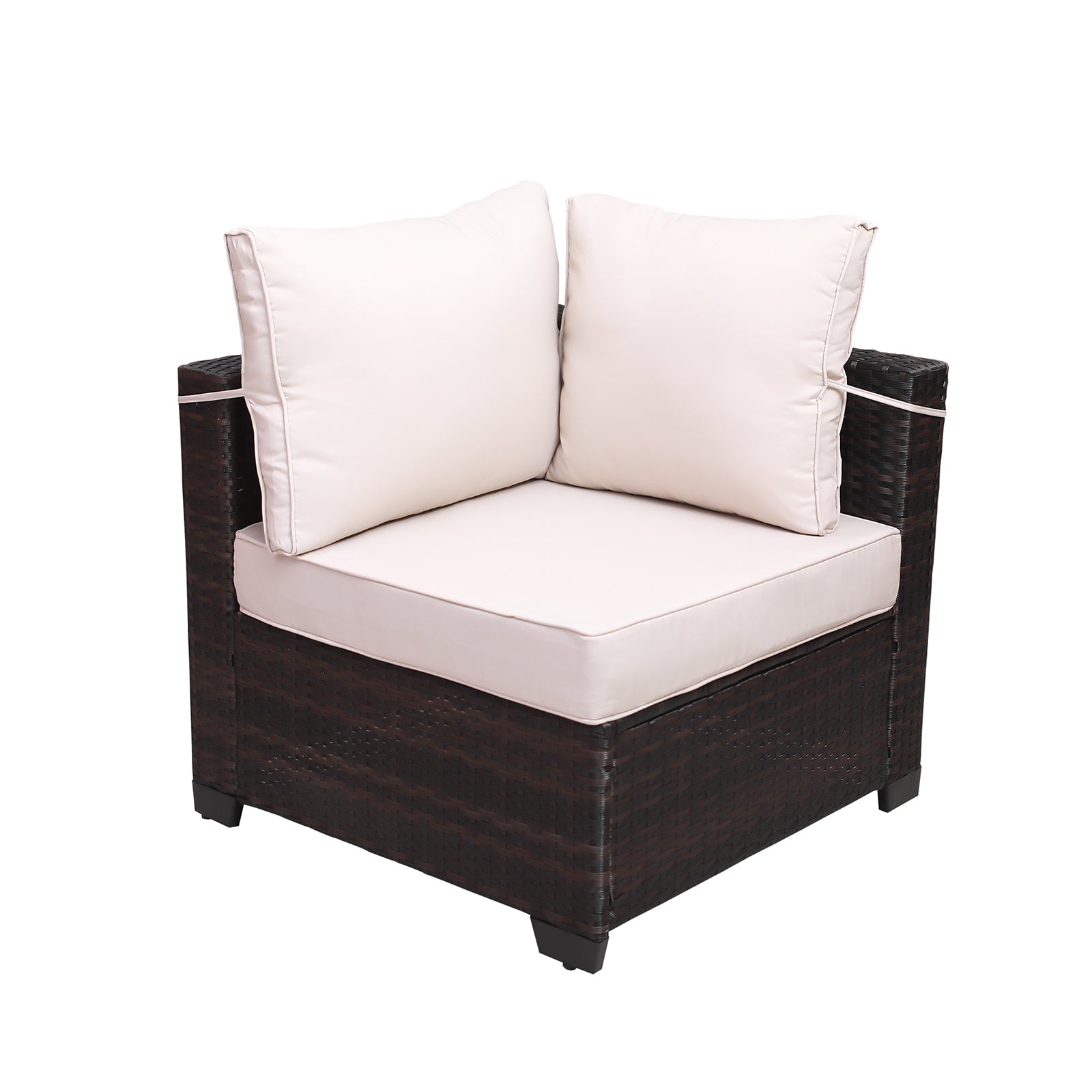 Outdoor Garden Patio Furniture 7 Piece Pe Rattan Wicker Cushioned Sofa Sets And Coffee Table, Patio Furniture Set Outdoor Couch Outdoor Couch Patio Furniture Outdoor Sofa Patio Couch Yes Complete Patio Set Brown Beige Rust Resistant Frame Water Resistant