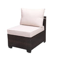 Outdoor Garden Patio Furniture 7 Piece Pe Rattan Wicker Cushioned Sofa Sets And Coffee Table, Patio Furniture Set Outdoor Couch Outdoor Couch Patio Furniture Outdoor Sofa Patio Couch Yes Complete Patio Set Brown Beige Rust Resistant Frame Water Resistant