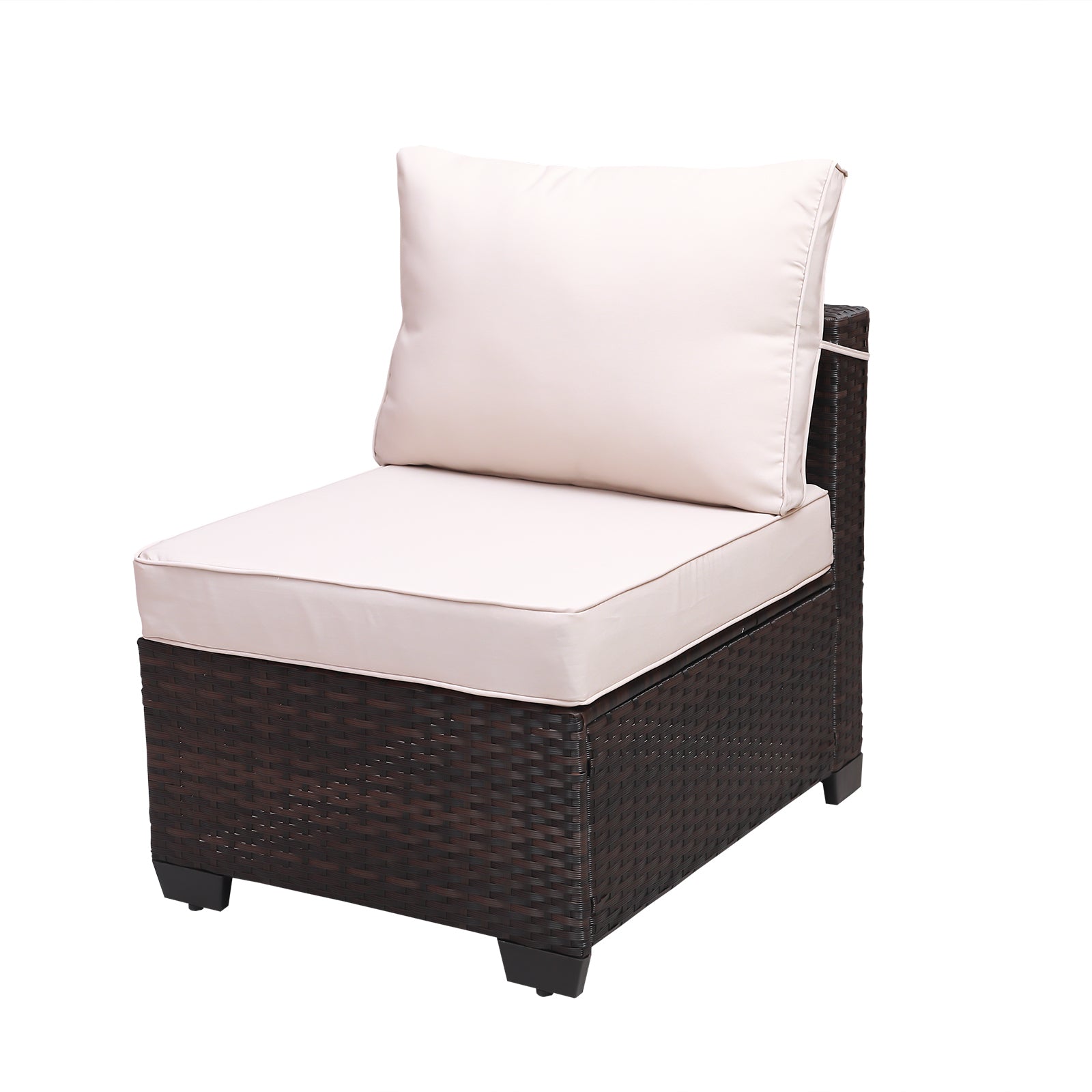 Outdoor Garden Patio Furniture 7 Piece Pe Rattan Wicker Cushioned Sofa Sets And Coffee Table, Patio Furniture Set Outdoor Couch Outdoor Couch Patio Furniture Outdoor Sofa Patio Couch Yes Complete Patio Set Brown Beige Rust Resistant Frame Water Resistant