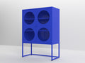 Blue Storage Cabinet With Doors, Modern Blue Accent Cabinet, Free Standing Cabinet, Buffet Sideboards For Bedroom, Kitchen,Home Office Blue Steel