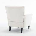 Mid Century Morden Arm Chair, Accent Chair With Ergonomic Cushion,Upholstered In Linen Fabric, Solid Wood Legs,Upholstered Single Sofa Club Chair For Living Room, Bedroom, Home Office,Cream. Cream Primary Living Space Mid Century Modern,Modern Rubberwood