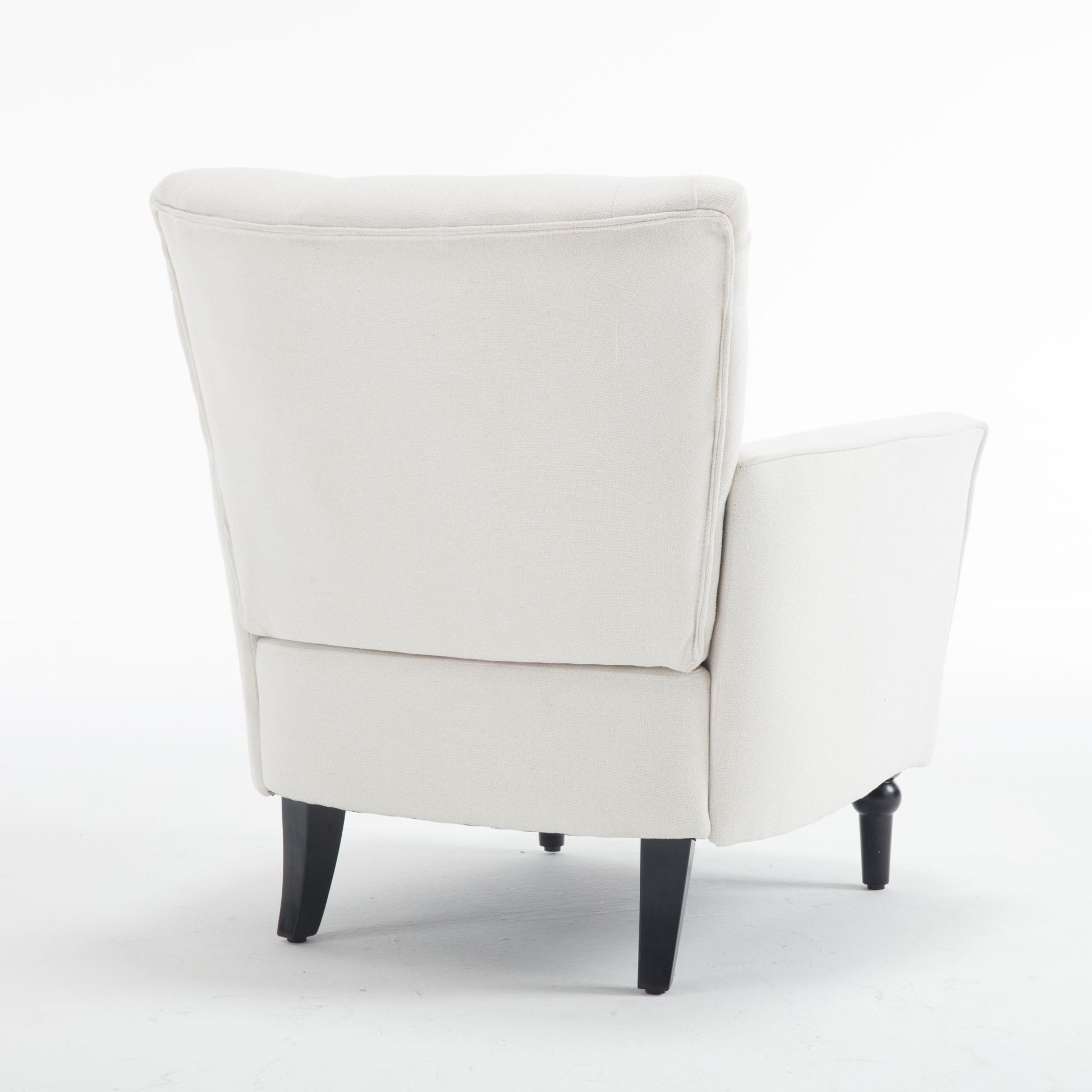 Mid Century Morden Arm Chair, Accent Chair With Ergonomic Cushion,Upholstered In Linen Fabric, Solid Wood Legs,Upholstered Single Sofa Club Chair For Living Room, Bedroom, Home Office,Cream. Cream Primary Living Space Mid Century Modern,Modern Rubberwood