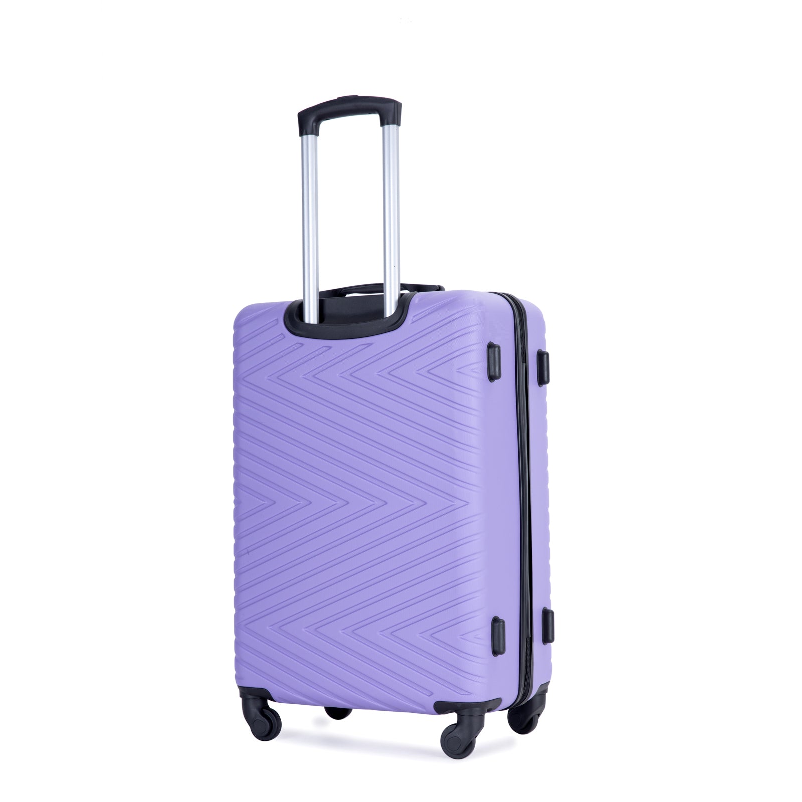 luggage 4 piece ABS lightweight suitcase with rotating light purple-abs