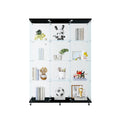 Glass Display Cabinet With 4 Shelves Extra Large, Curio Cabinets For Living Room, Bedroom, Office, Black Floor Standing Glass Bookshelf, Quick Installation Black Glass