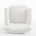Mid Century Morden Arm Chair, Accent Chair With Ergonomic Cushion,Upholstered In Linen Fabric, Solid Wood Legs,Upholstered Single Sofa Club Chair For Living Room, Bedroom, Home Office,Cream. Cream Primary Living Space Mid Century Modern,Modern Rubberwood
