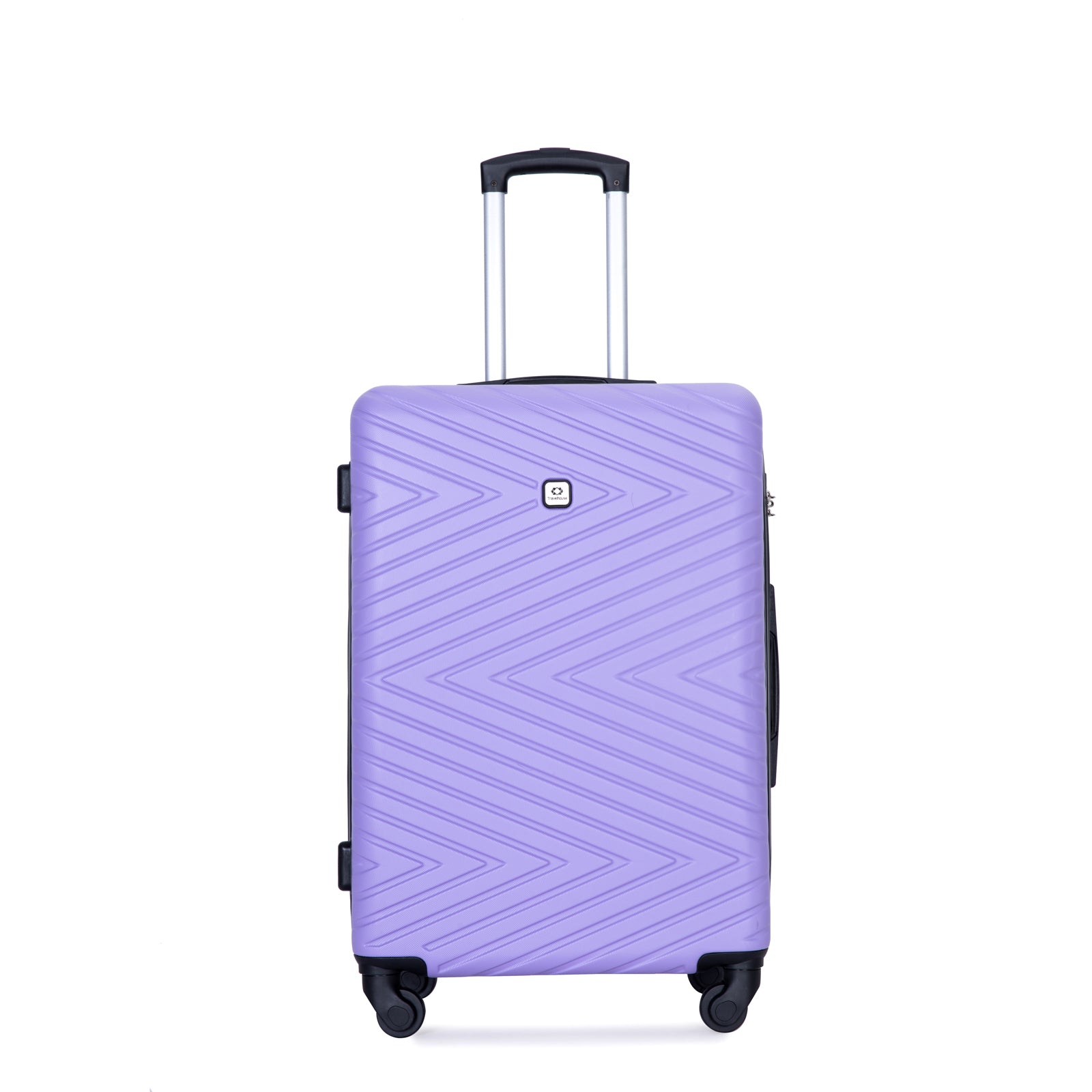 luggage 4 piece ABS lightweight suitcase with rotating light purple-abs