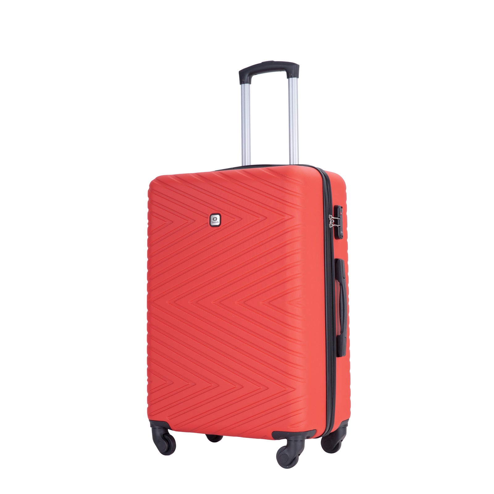 luggage 4 piece ABS lightweight suitcase with rotating red-abs