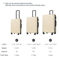 Hardshell Luggage Sets 3 Piece Double Spinner 8 Wheels Suitcase With Tsa Lock Lightweight 20''24''28'' White Abs