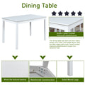 5 Piece Wooden Dining Table Set, Kitchen Table Set With A Rectangular Table And 4 Upholstered Chairs, Wooden Dining Room Table With Crystal Decoration And Chairs Set For Kitchen, Dining Room, White Beige White Seats 4 Dining Room 4 Leg Rectangular Solid