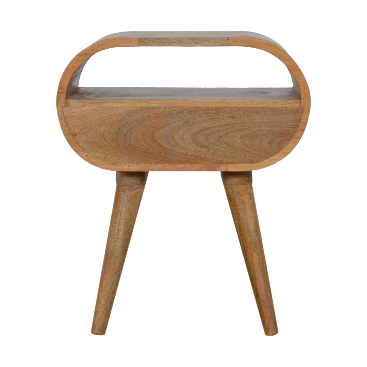 Circular Open Slot Bedside Oak Solid Wood