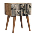 Edessa Bone Inlay Bedside Oak Solid Wood