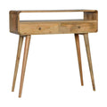 Curved Oak Ish Console Table Oak Solid Wood