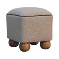 Serenity Footstool With Ball Feet Cream Foam Wood Fabric