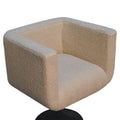 Cream Boucle Swivel Chair Cream Foam Wood Fabric
