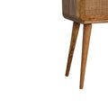 Mini Woven Bedside Oak Wood Rattan