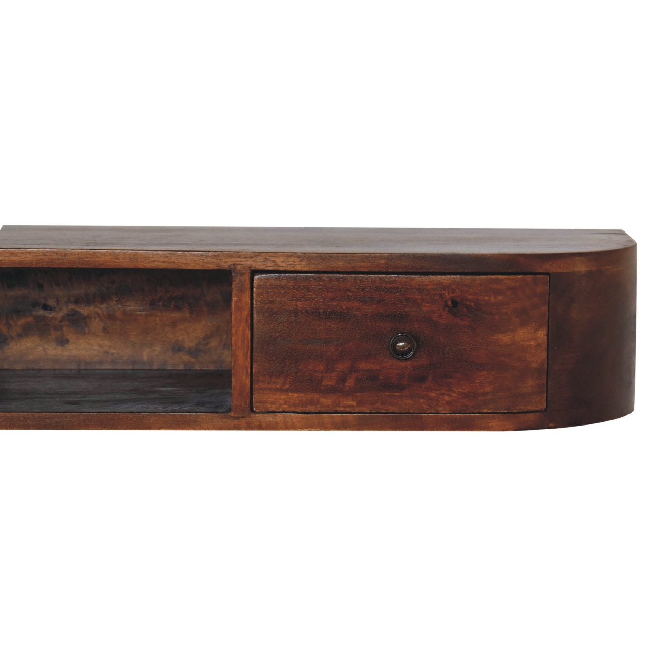 Lunar 2 Drawer Floating Console Chestnut Solid Wood