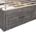 Queen Size Platform Bed With 6 Storage Drawers,Antique Gray Antique Gray Mdf Lvl
