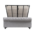 Hartfried Upholstered Storage Bed,Queen Size Queen Silver Solid Wood