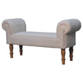 White Boucle Bedroom Bench Cream Foam Wood Fabric