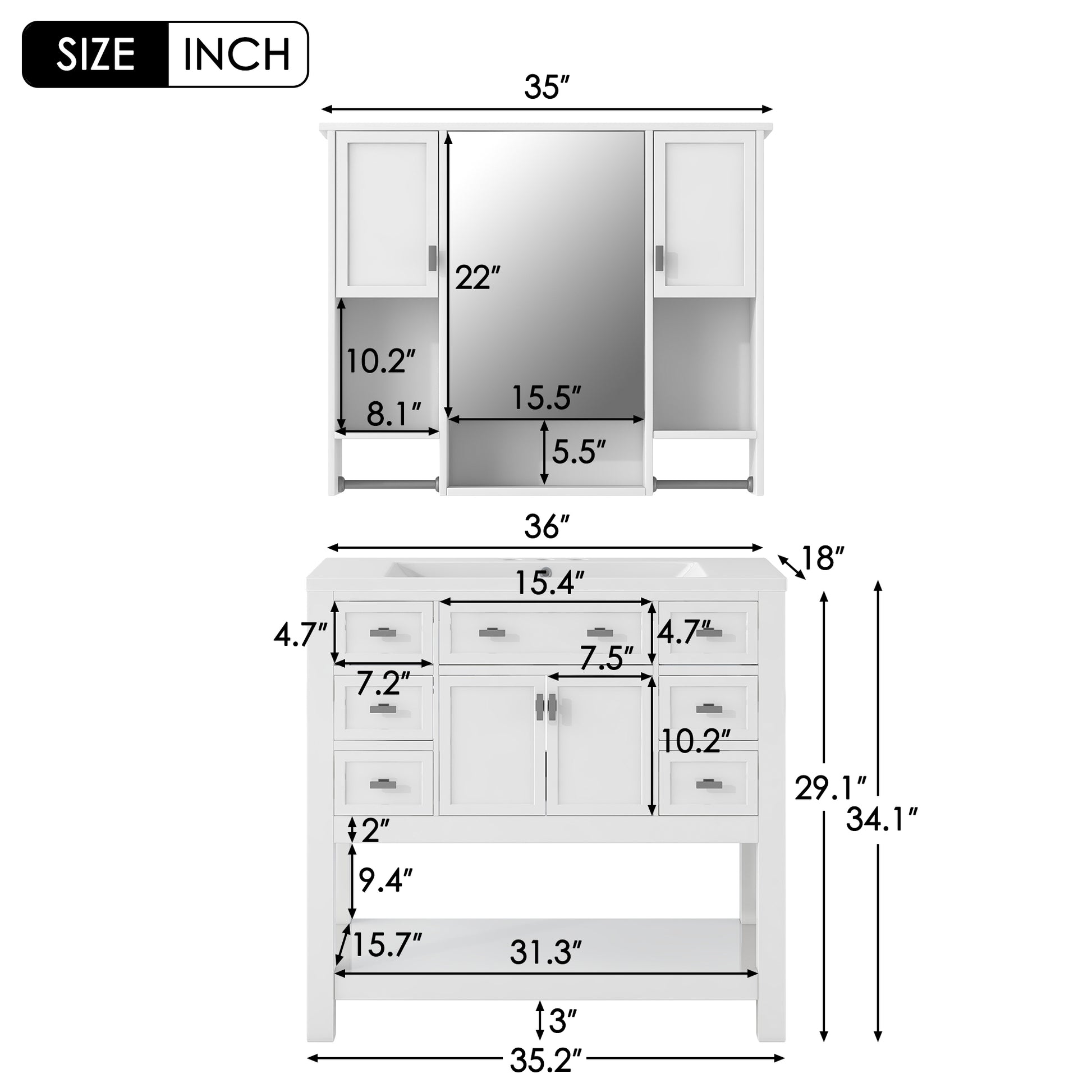 36'' Bathroom Vanity with Top Sink, Modern Mirror 4+-white-4+-bathroom-freestanding-solid