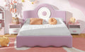 Full Size Upholstered Platform Bed With Led Headboard, Pink Box Spring Not Required Full Pink Wood Bedroom Upholstered