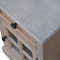 Glazed Stone Bedside Stone White Solid Wood