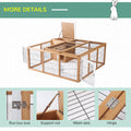 Pawhut Rabbit Hutch Bunny Cage With Openable Main House, Indoor Outdoor Waterproof Rabbit House, Guinea Pig Cage For Small Animals With Three Ventilation Doors, Natural Natural Wood