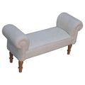 White Boucle Bedroom Bench Cream Foam Wood Fabric