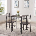 3 Piece Kitchen Dining Room Table Set Grey Chair Grey Gray Dining Room American Design,American Traditional,Antique Metal & Wood Metal & Wood